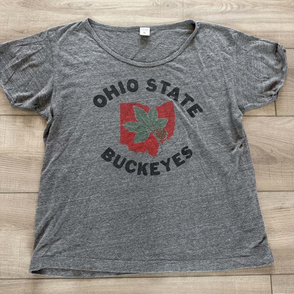 Homage Ohio State Buckeyes T-Shirt Womens L Gray